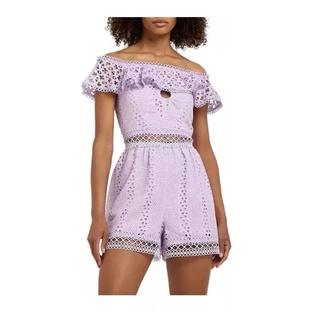 Nordstrom River Island purple openwork embroidered romper
